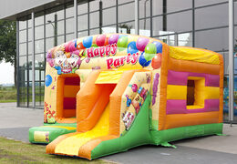 Acquistare un gioco gonfiabile multigioco con scivolo con il tema festa per bambini