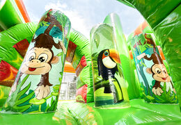  Acquistare un gioco gonfiabile multiattività con scivolo e ostacoli con il tema safari