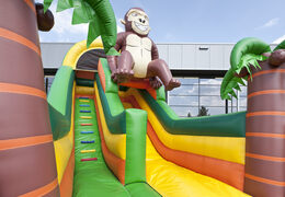 Scivolo gonfiabile multifunzionale a tema gorilla con piscina per bambini, impressionante oggetto 3D, colori freschi e gli ostacoli 3D per i bambini. Ordina ora gli scivoli gonfiabili online su JB Gonfiabili Italia