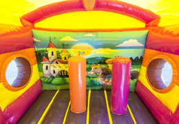 Un gioco gonfiabile con scivolo con il tema principessa per bambini in vendita