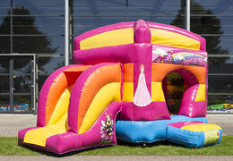 Un gioco gonfiabile con scivolo con il tema principessa per bambini in vendita