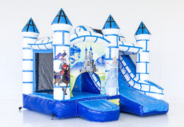 Acquista un castello gonfiabile blu e bianco a tema castello per bambini. Ordina i castelli gonfiabili online su JB Gonfiabili Italia