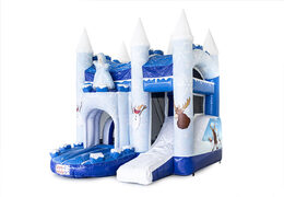 Gonfiabile multiattività L tema Frozen con tetto e scivolo per bambini