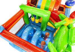  Acquistare un gioco gonfiabile multiattività con scivolo e ostacoli con il tema hawaii