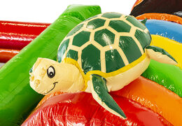  Acquistare un gioco gonfiabile multiattività con scivolo e ostacoli con il tema hawaii