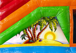  Acquistare un gioco gonfiabile multiattività con scivolo e ostacoli con il tema hawaii