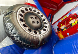 Castello gonfiabile combinato con scivolo gonfiabile in tema pompiere da acquistare su JB Gonfiabili Italia. Acquista castelli gonfiabili gonfiabili con scivolo e colore rosso per bambini