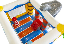 Acquista mini castello gonfiabile multigiocatore a tema squalo con scivolo per bambini. Ordina i castelli gonfiabili con scivolo online su JB Gonfiabili Italia