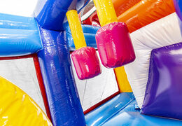  Acquistare un gioco gonfiabile multiattività con scivolo e ostacoli con il tema fenicottero