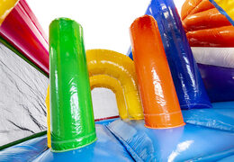  Acquistare un gioco gonfiabile multiattività con scivolo e ostacoli con il tema fenicottero