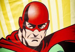 Castello gonfiabile supereroe con tetto in vendita per uso commerciale. Castelli gonfiabili disponibili su JB Gonfiabili Italia online