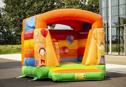Piccolo castello gonfiabile arancione da acquistare per i bambini in tema di festa. Acquista castelli gonfiabili su JB Gonfiabili Italia online