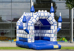 Tema del castello della piccola castello gonfiabile blu bianco in vendita per bambini su JB Gonfiabili Italia online