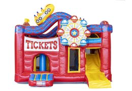  Acquistare un gioco gonfiabile multiattività con scivolo e ostacoli con il tema montagne russe