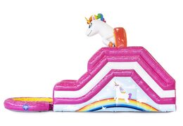 Acquista il castello gonfiabile con scivolo d'acqua Unicorn con scivolo d'acqua per bambini. Ordina i castelli gonfiabili online su JB Gonfiabili Italia