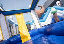 Acquistare un parco gonfiabile completo con ostacoli e scivolo con il tema frozen