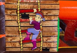 Funcity Il castello gonfiabile dei pirati con uno scivolo all'interno, l'oggetto 3D sulla superficie di salto e il divertente design della giungla per i bambini. Ordina i castelli gonfiabili online su JB Gonfiabili Italia