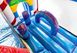 Castello gonfiabile multigiocatore di caramelle da interni grande con scivolo in tema Lego per bambini. Acquista castelli gonfiabili online su JB Gonfiabili Italia