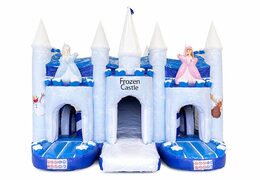 Ordina un castello gonfiabile blu e bianco a tema ghiaccio in un design unico, uno scivolo e oggetti 3D per bambini. Acquista castelli gonfiabili online su JB Gonfiabili Italia