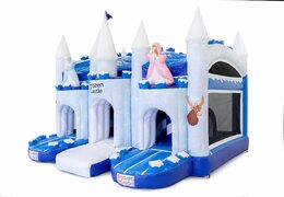 Acquista grande castello gonfiabile multigiocatore gonfiabile coperto blu e bianco con scivolo a tema ghiaccio ghiaccio ghiacciato per bambini. Ordina i castelli gonfiabili online su JB Gonfiabili Italia
