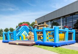 Acquistare un parco gioco gonfiabile completo con ostacoli e scivolo con il tema mondo mare