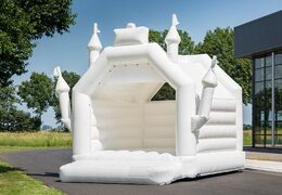 Castello saltarelli gonfiabili medio bianco interamente a tema matrimonio a forma di castello per bambini in vendita. Ordina castello gonfiabile medio online su JB Gonfiabili Italia
