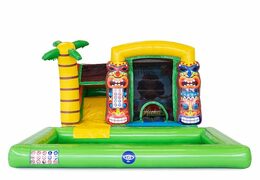Ordina mini castello gonfiabile scivolo acquatico a tema Hawaii con o senza vasca da bagno per bambini. Acquista saltarelli gonfiabili acquatici online su JB Gonfiabili Italia