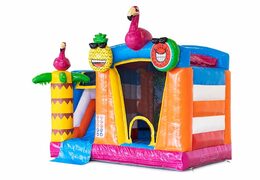 Ordina mini castello gonfiabile scivolo acquatico con fenicotteri splash con o senza vasca per bambini. Acquista saltarelli gonfiabili acquatici online su JB Gonfiabili Italia