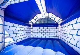 Acquista i saltarelli gonfiabili medio del castello blu con un tema del cavaliere per i bambini. Acquista castelli gonfiabili online su JB Gonfiabili Italia