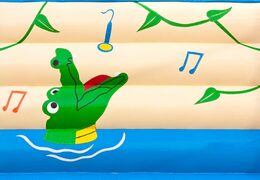 Acquista saltarelli gonfiabili medio a coccodrillo con un oggetto 3D in alto per i bambini. Ordina i castello gonfiabile medio online su JB Gonfiabili Italia