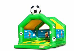 Groot overdekt springkussen kopen in thema voetbal voor kinderen