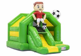 Ordina Sdraietta gonfiabile gonfiabile Slide combo con tema calcio in verde per bambini