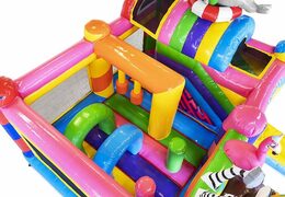 Ordina il cuscino d'aria gonfiabile con scivolo con animali da festa per bambini