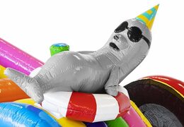 Acquista cuscino d'aria gonfiabile con scivolo con animali da festa per bambini