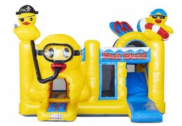 cuscino gonfiabile ad aria con scivolo giallo con anatre in vendita per bambini