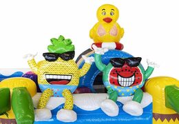 Acquista cuscino d'aria gonfiabile con scivolo a tema festa estiva per bambini