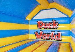 Ordina il castello gonfiabile blu giallo a tema anatra per bambini