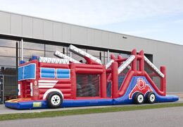 Acquista un percorso ad ostacoli gonfiabile largo 17 metri a tema vigili del fuoco con 7 elementi di gioco e oggetti colorati per i bambini. Ordina ora i percorsi ad ostacoli gonfiabili online su JB Gonfiabili Italia