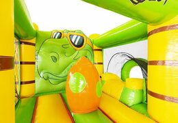 Acquista sdraietta gonfiabile compatta in tema dino con scivolo per bambini