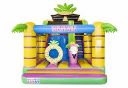 Acquista scivolo gonfiabile con sezione castello gonfiabile in tema hawaii per bambini