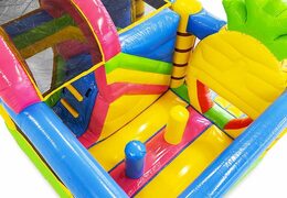 Cuscino gonfiabile ad aria con scivolo in colori allegri e tema hawaii in vendita per bambini