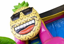 Acquista un castello gonfiabile con scivolo compatto per bambini in tema hawaii