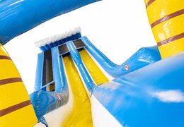 Acquascivolo gonfiabile in vendita in blu e bianco e palme per bambini