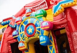 Ordina un grande cuscino d'aria multigiocatore gonfiabile a tema montagne russe con scivolo per bambini