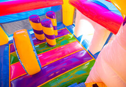 Castello gonfiabile multigiocatore super gonfiabile a tema unicorno per bambini in vendita con molti colori