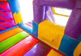 Cuscino gonfiabile ad aria con scivolo in festa di animali e tanti tanti colori in vendita per bambini