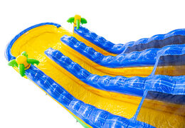 Ordina l'acquascivolo gonfiabile Waterslide D22 Hawaii a tema tropicale con palme