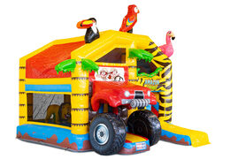 Acquista castello gonfiabile gonfiabile multigiocatore con tetto in tema safari amazon per bambini