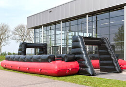 Acquista online il calcio balilla gonfiabile nero rosso con l'esclusivo sistema di scorrimento dell'imbarco.