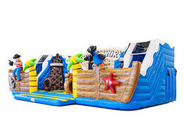 Lato del pirata di Slideworld con animali marini e pappagallo